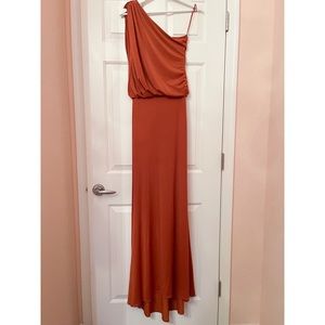Orange One Shoulder Gown